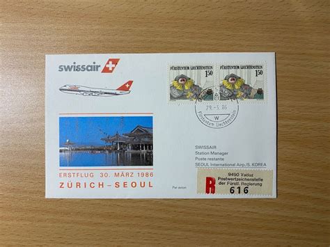 Swissair Erstflug Z Rich Seoul Ab Liechtenstein Kaufen Auf Ricardo