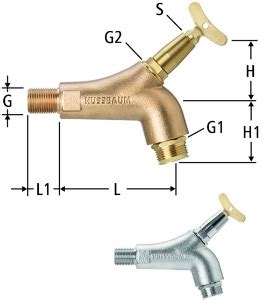 HLK Shop Nussbaum 41133 Gartenventil mit Steckschlüssel Grösse ¾ C