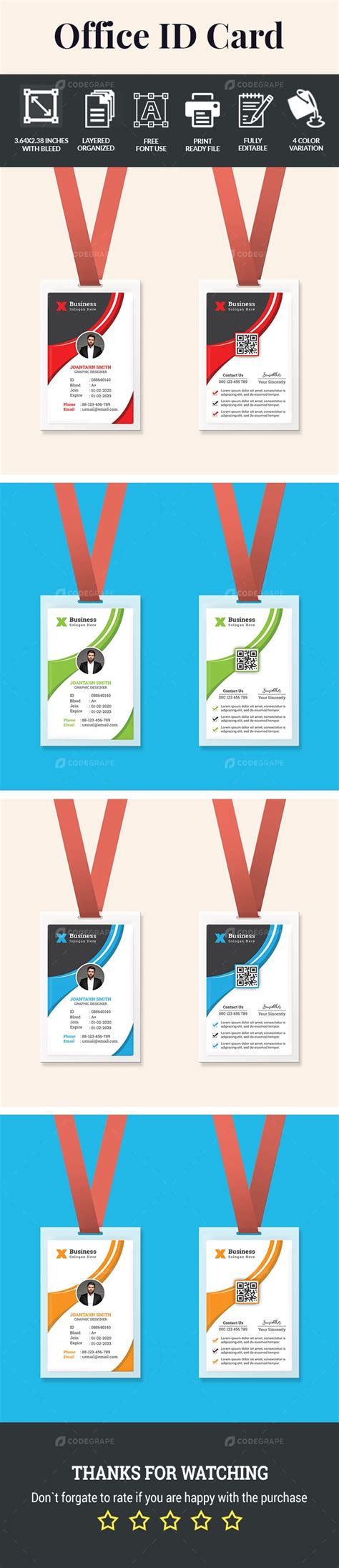 Office Id Card Prints Codegrape
