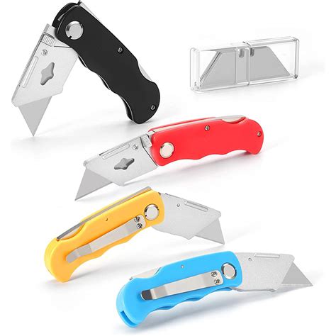 Safety Pocket Folding Utility Knife Stainless Steel Cutter With Quick ...