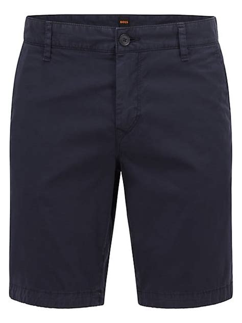 Slim Fit Stretch Cotton Twill Shorts