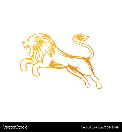 Roaring lion logo design luxury lion Royalty Free Vector