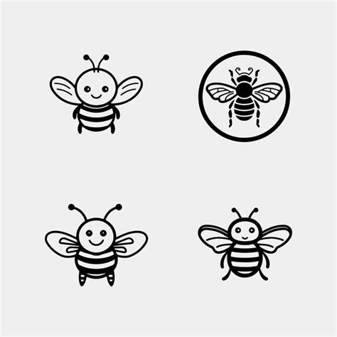 Premium Vector Set O Fcute Friendly Bee Cartoon Happy Flying Bee With