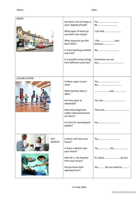 Describe Your Neighbourhood English Esl Worksheets Pdf Doc