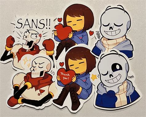 Undertale Frisk Papyrus Sans Stickers Etsy