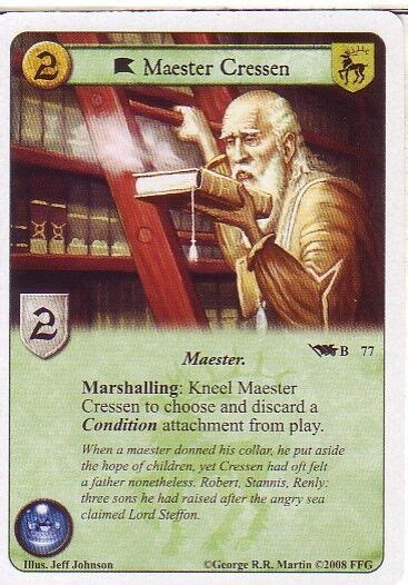 3 x Maester Cressen AGoT LCG 1.0 Game of Thrones Core set 77 | eBay