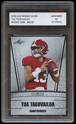 TUA TAGOVAILOA 2020 LEAF SILVER 1ST GRADED 10 ROOKIE CARD RC ALABAMA