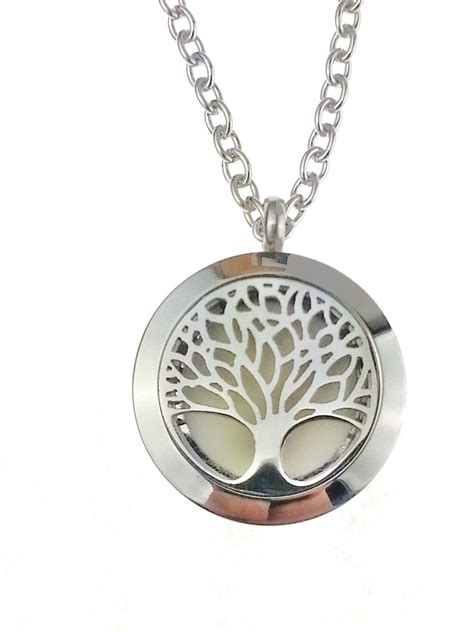 Essential Oil Diffuser Necklace Stainless Steel Tree Of Life Diffuser