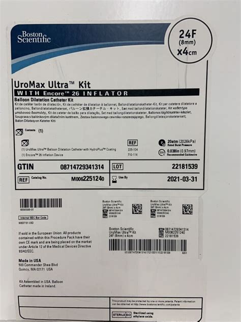 New Boston Scienfitic M Boston Scientific Uromax Ultra Kit