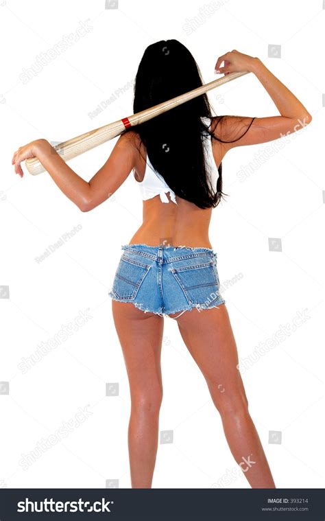 Sexy Woman With Baseball Bat And Back To Camera Stock Photo 393214