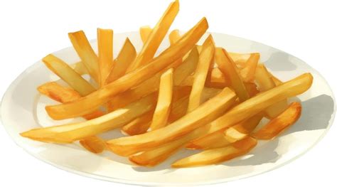 Pommes de terre frites sur plaque Illustration vectorielle détaillée