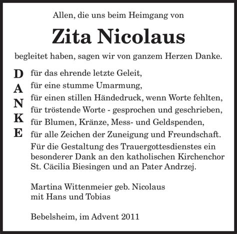 Traueranzeigen Von Zita Nicolaus Saarbruecker Zeitung Trauer De