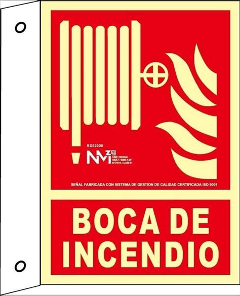 Señal boca de incendios banderola luminiscente RacNet