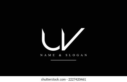 Uv Vu U V Abstract Letters Stock Vector Royalty Free