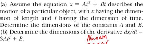 Solved A Assume The Equation X At Bt Describes The Chegg