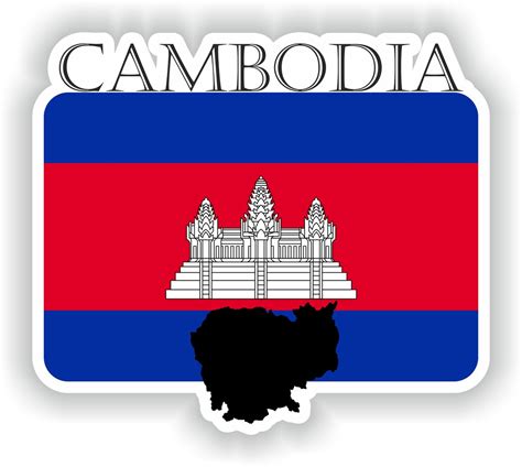 Cambodia Sticker Flag Mf For Laptop Book Fridge Guitar Etsy