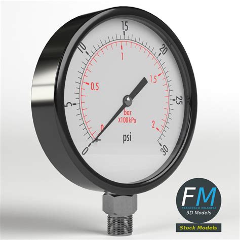 3d Model Pbr Pressure Gauge Cgtrader