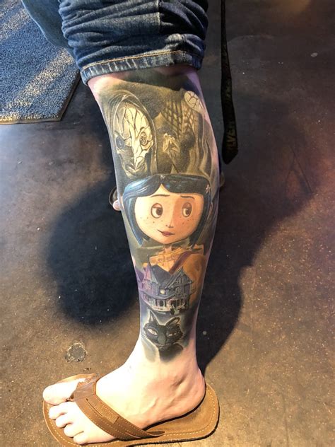 Coraline Cat Tattoo