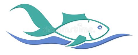 Logo Fish With Wave Stock Vector Illustration Of Fish 83430053