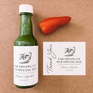 NEW Hot Sauce Wedding Favour Labels Personalized Hot Sauce Label Spicing Up Hot Sauce