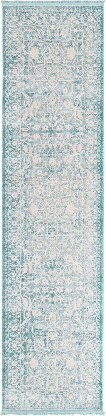 Light Blue 2' 7 x 10' New Vintage Runner Rug | eSaleRugs