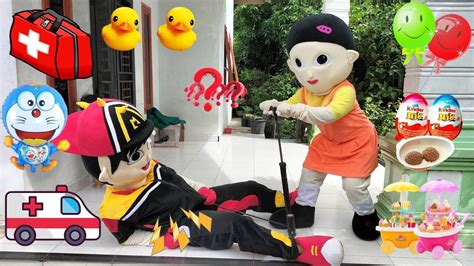 Drama Badut Lucu Boboiboy Sakit Perut Buncit Masuk Angin Di Pompa Squid