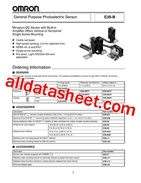 E39 R4 Datasheet PDF Omron Electronics LLC