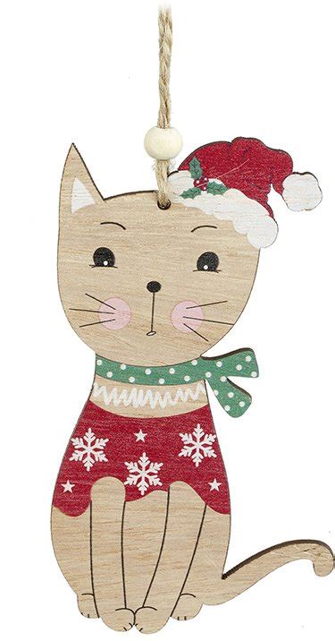 Pea247 Wooden Hanging Cat Dec 135cm 44407 Christmas Hanging