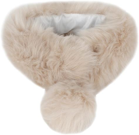 Felice Ann Women Fall Winter Soft Warm Faux Fox Fur Collar Pompom Pull