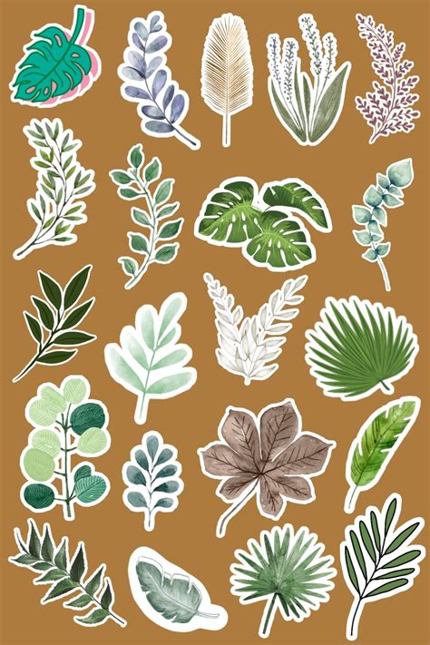 Sticker Leaf Series Kertas Kliping Tanaman Seni Vintage