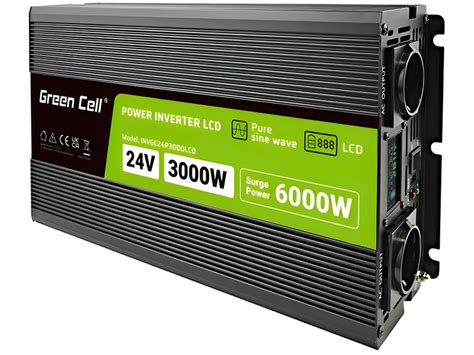 Przetwornica napięcia samochodowa z LCD Green Cell 24V 3000W 6000W