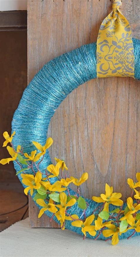 Yarn Wrapped Spring Wreath With Premieryarns Yarncrafts Yarndiy Ad