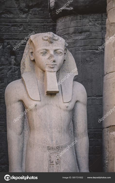 Ancient Egyptian Ruins God Statues Pylon Luxor Temple Egypt Stock Photo