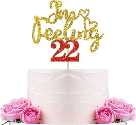 Webenison Im Feeling 22 Cake Topper Happy 22nd Birthday