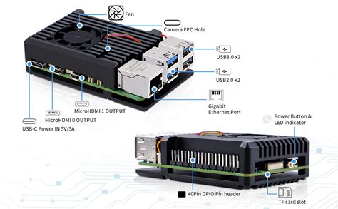 Geeekpi Armor Case With Fan For Raspberry Pi Pi Aluminum Case With