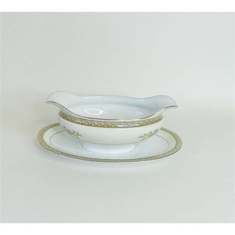 Noritake Dining Vintage Noritake Gravy Boat Attached Plate Old M