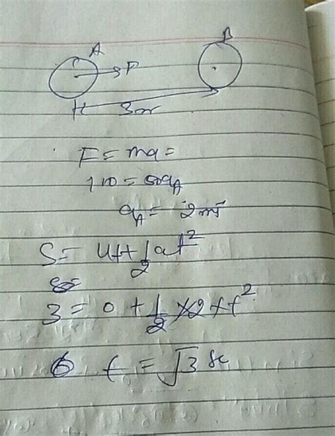 Two Identical Spheres A B Of Mass Kg And Radius M Cach Lie