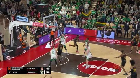 Monaco renverse Kaunas dans les derniers instants en Euroligue L Équipe