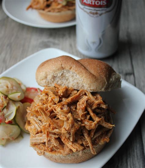 Easy Pulled Pork Sandwiches With Sweet And Spicy Pickles Domesticate Me