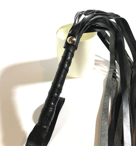 Black Cm Pu Leather Sex Flogger Whip Master Whip Bdsm Etsy
