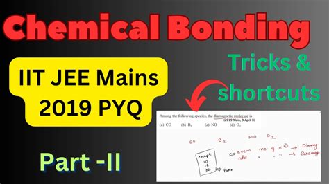 Chemical Bonding Iit Jee Mains Pyq Part Ii Youtube