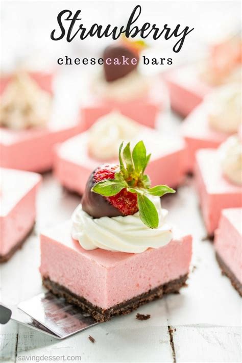 Strawberry Cheesecake Bars Saving Room For Dessert