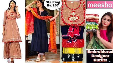 Meesho Kurti Kurta Set Haul Meesho Kurta Palazo Sharara Dupatta Sets