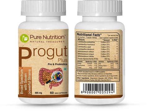 Buy Pure Nutrition Progut Plus Probiotic Capsules Bottle Of 60 Online