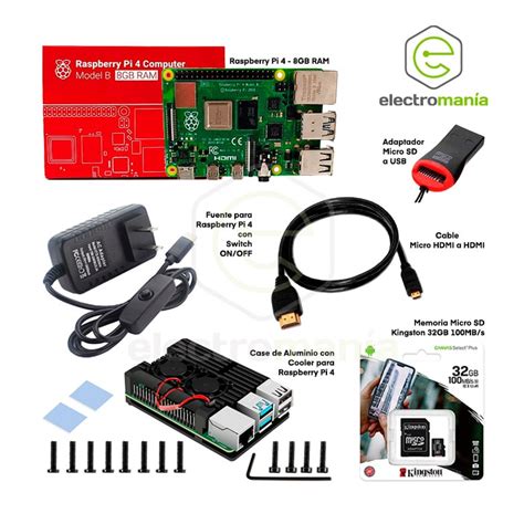 Kit De Raspberry Pi 4 8gb Compatible Electromanía Perú