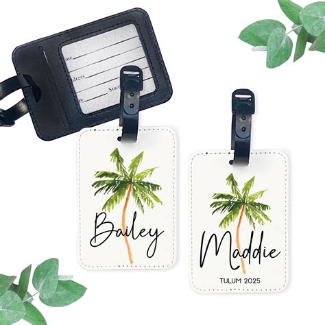 palm tree beach destination luggage tags personalized