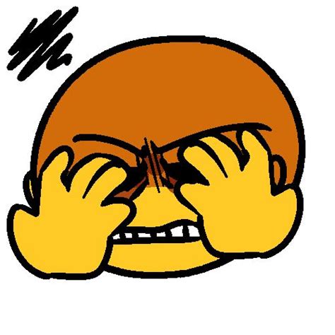 An Orange Cartoon Character Covering His Eyes With Hands