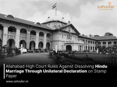 Allahabad High Court Rules Against Dissolving Hindu Marriage Through