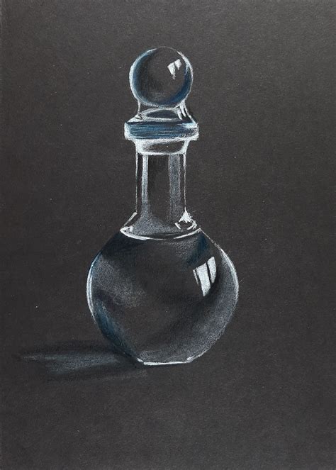 How To Draw Realistic Glass Jar Glass Bottle Time Lapse Black