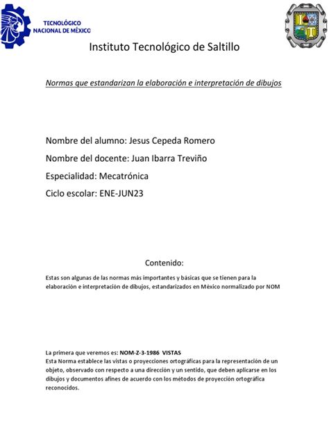 Normas Que Estandarizan La Elaboración E Interpretación De Dibujos